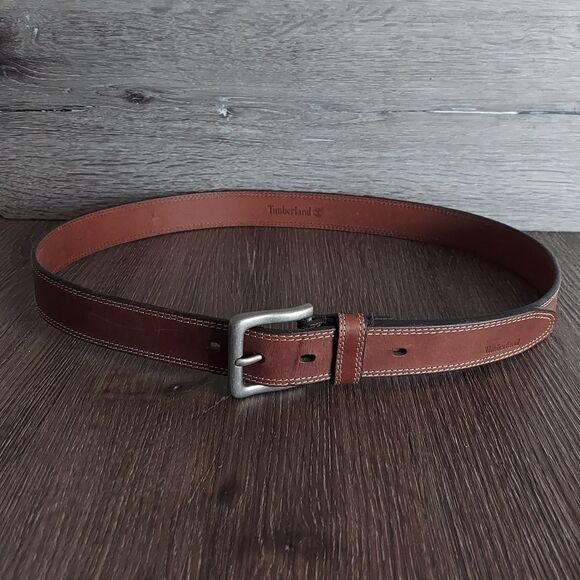 Timberland Brown Leather Belt 38 - Picture 1 of 7